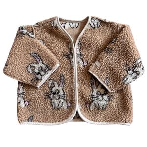 Yellow Factory Kids Reversible Buttoned Bunny Fleece Jacket, Size 3-4y, EUC